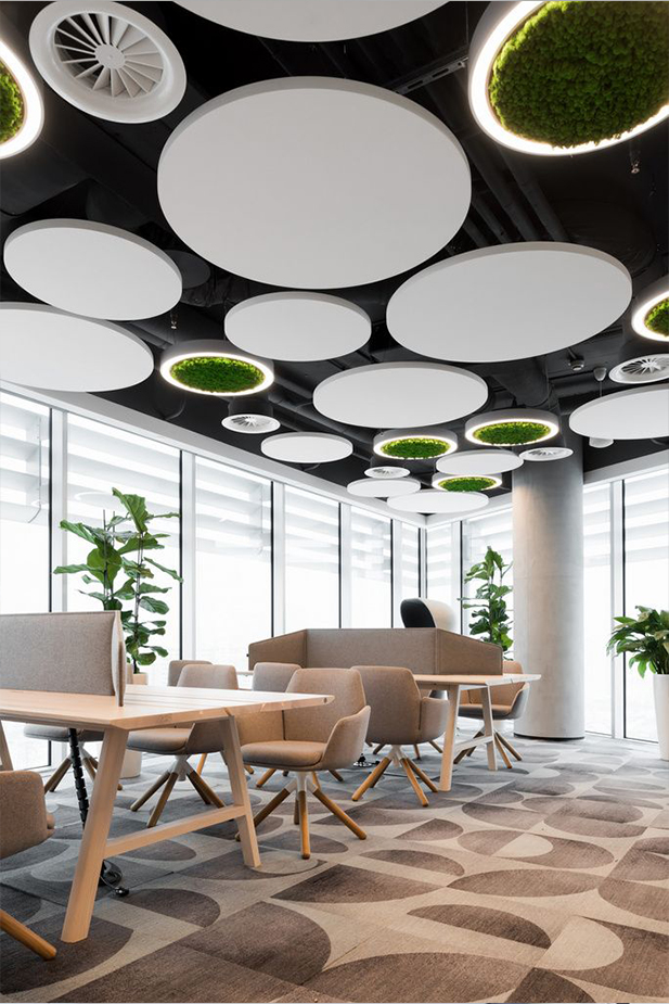 false ceiling is a stylish and functional way to add character to an office
